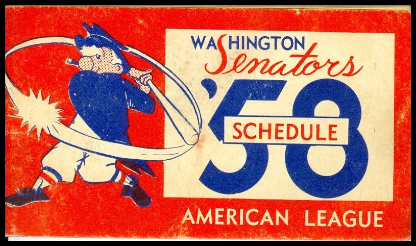 SKED 1958 Washington Senators